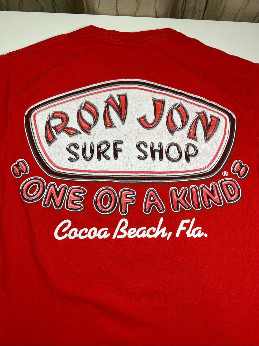 Ron Jon Surf Shop Men’s Small S Shirt Red 2 Sided Cocoa Beach Classic Logo
